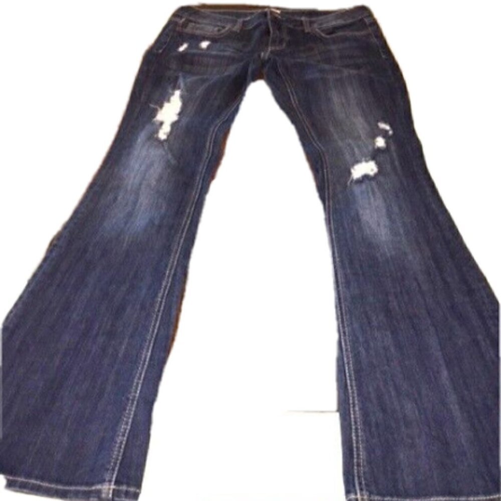 Arden B Jeans Ultra Flare Bell Jeans Distress Embroider Pocket, size 6, new